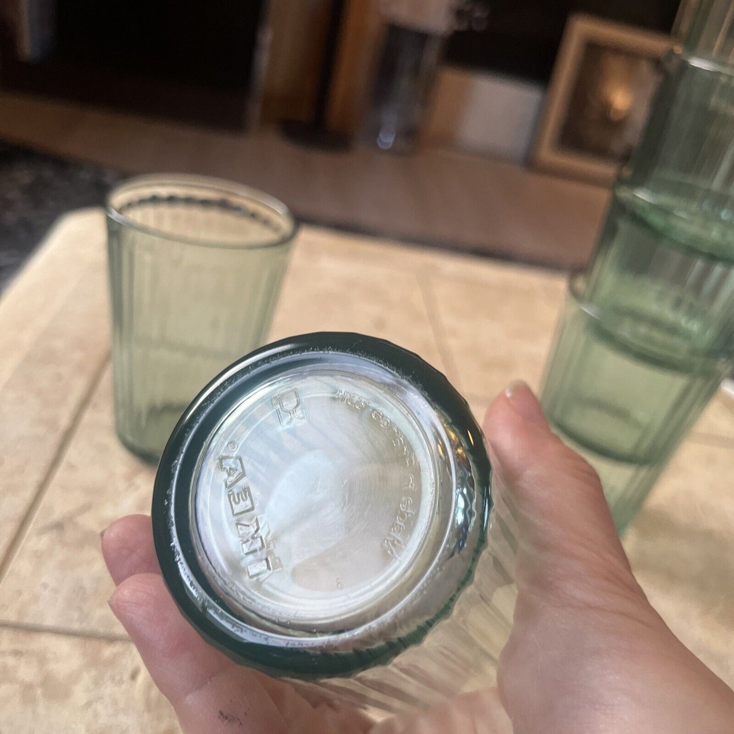 KALLNA Glass, green 6-pack