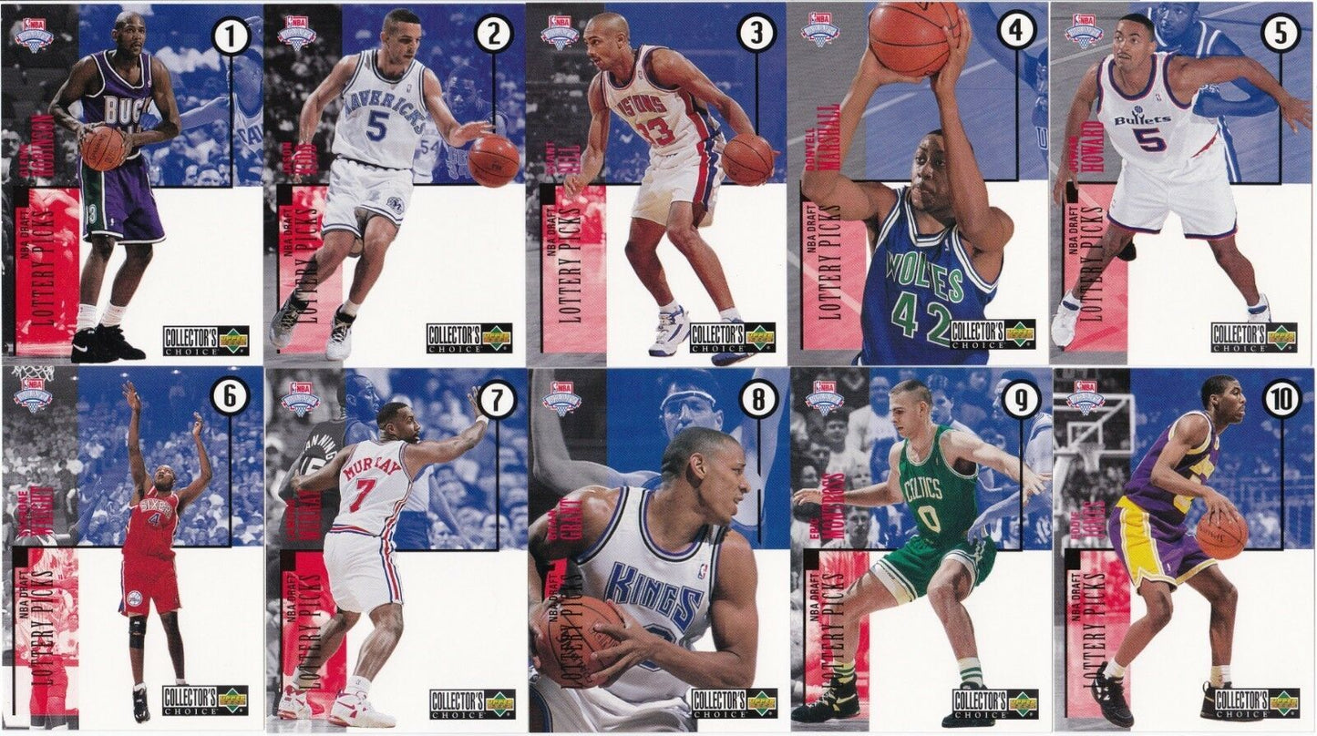 1994-95 Collector's Choice NBA Draft Lottery Picks Complete 10 Card Set