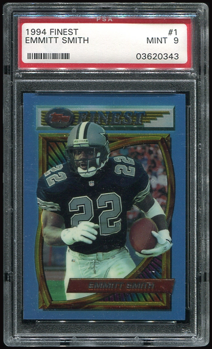 1994 Topps Finest #1 - Emmitt Smith PSA 9