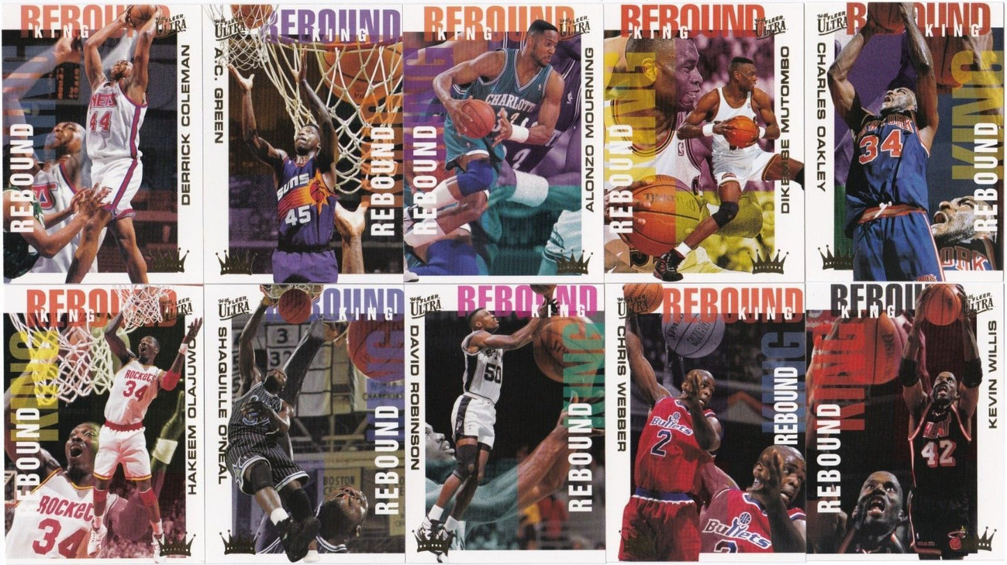 1994-95 Ultra Rebound King Complete 10 Card Set