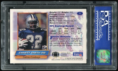 1994 Topps Finest #1 - Emmitt Smith PSA 9