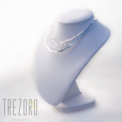 Curved Lines Necklace - Trezoro Jewellery - 3