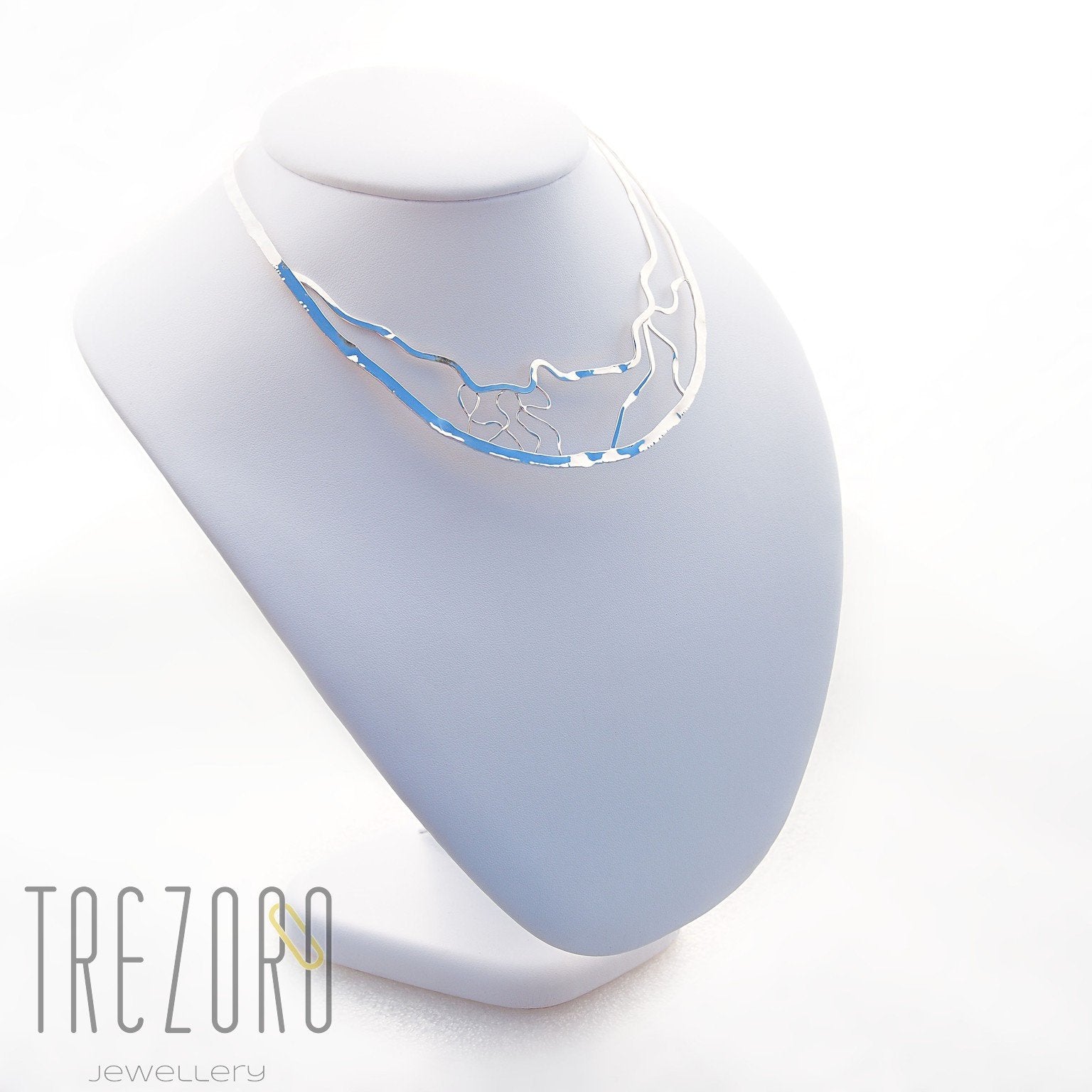 Curved Lines Necklace - Trezoro Jewellery - 4